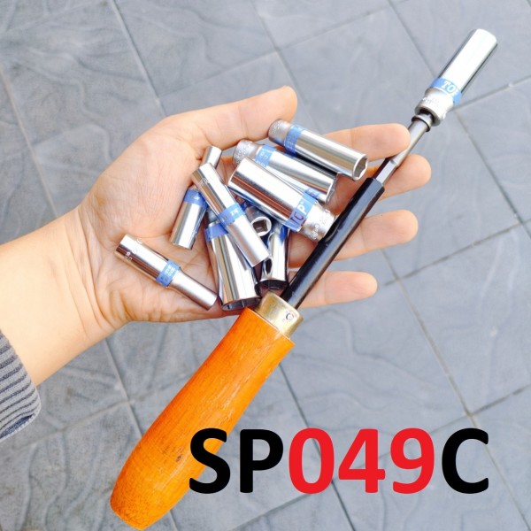 Combo tô vít cán gỗ + bộ khẩu 1/4 (SP049c )